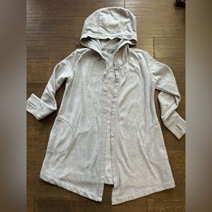 Athleta Gray Hooded Cardigan